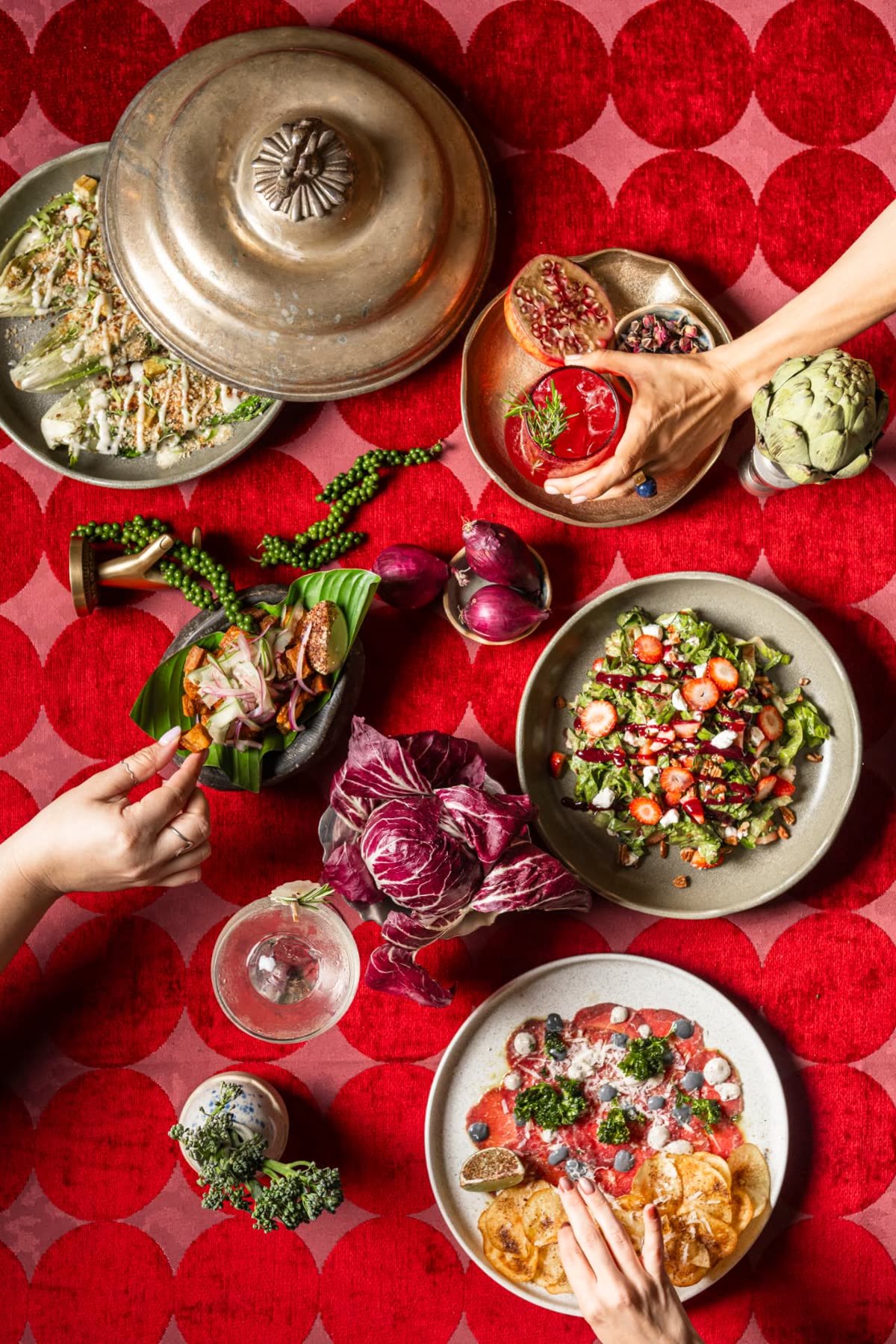 Selection of dishes and cocktails from Alura's menu